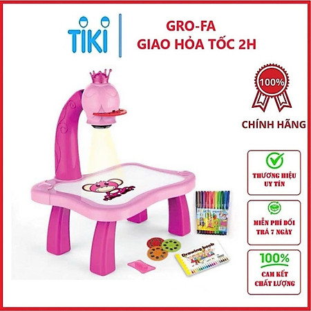 Bàn vẽ thông minh cho bé có đèn chiếu sáng , bảng vẽ tự xóa nhiều hình kèm màu và giấy vẽ