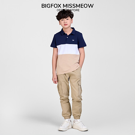 Quần dài kaki bé trai Bigfox Miss Meow size đại, jogger túi hộp, đi học cỡ 5,9,11 tuổi 30kg 40kg