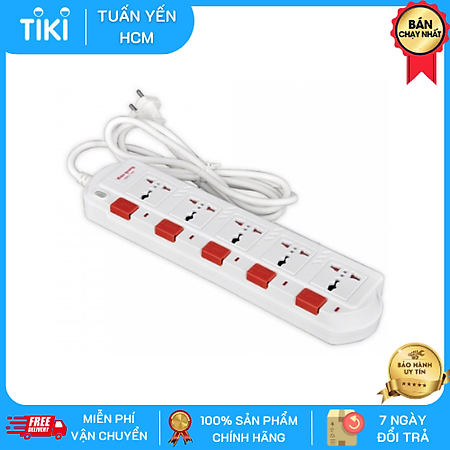 Ổ cắm Điện Quang ĐQ ESK SM750SL (5 lỗ 3 chấu)