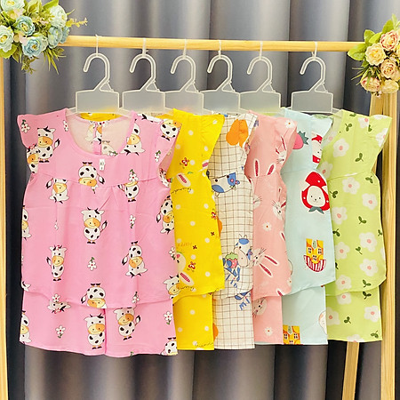 Set 5 bộ đồ Tole bé gái Loại 1 - Mẫu đùi Cánh Tiên cài nút sau - Size 1-16 cho bé 5-43kg - Hàng Việt Nam chất lượng