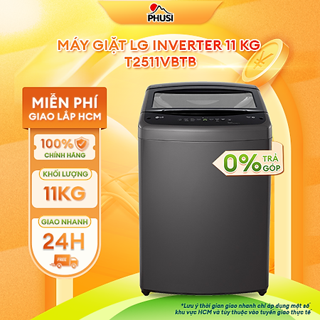 Máy giặt LG Inverter 11kg T2511VBTB - Hàng Chính Hãng - Mới 100%