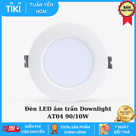 Đèn LED âm trần Downlight AT04 10W Rạng Đông lỗ khoét D90 ánh sáng 6500K - Hàng chính hãng
