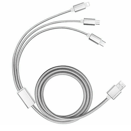 Cáp sạc đa năng 3 cổng - Hàng Chính Hãng