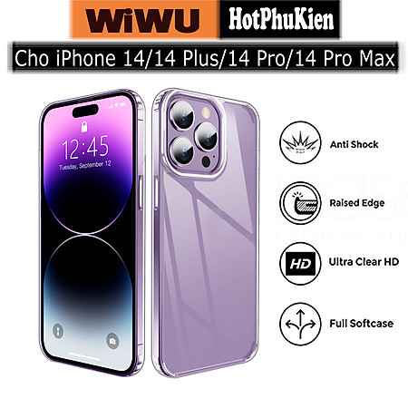 Ốp lưng silicon trong suốt cho iPhone 14 / 14 Plus / 14 Pro / 14 Pro Max hiệu WiWU Concise Series ZCC-108 siêu mỏng 1.5mm độ trong tuyệt đối, chống trầy xước, tản nhiệt tốt - Hàng nhập khẩu