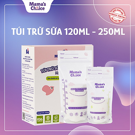 Túi Trữ Sữa Và Bảo Quản Sữa Mẹ Mama’s Choice, Bịch Đựng Sữa Mẹ, Có Khóa Zip Tiện Lợi An Toàn, Lẻ 10 Túi