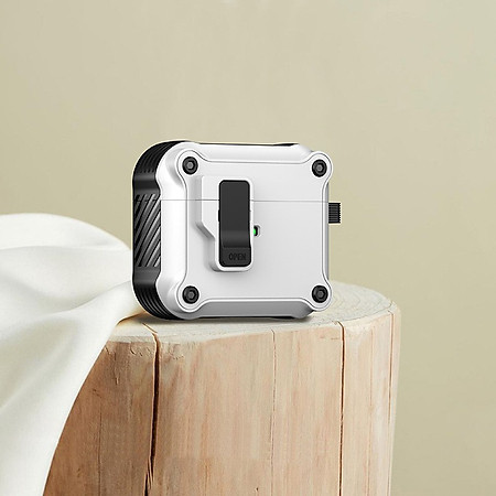 Bao Case Ốp Square Armor Có Khóa Chống Thất Lạc Rơi Tai Nghe cho Airpods 4 (2024) - Hàng Chính Hãng
