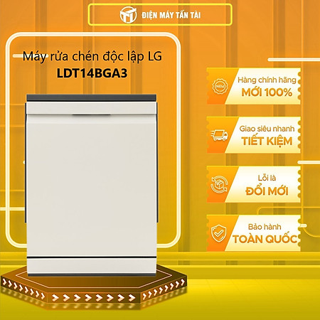 Máy rửa bát chén LG LDT14BGA3 - Sức chứa 14 bộ chén đĩa - 10 chế độ rửa đa dạng - Hàng chính hãng