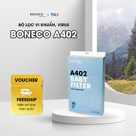 Bộ lọc không khí thay thế BONECO A402 chống vi khuẩn, virus, màng lọc Hepa, thích hợp cho gia đình có trẻ nhỏ, dùng cho máy lọc không khí BONECO P400- Hàng Chính Hãng