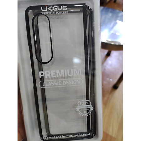 Ốp lưng Likgus trong suốt viền màu, hai mảnh hiệu dành cho Samsung galaxy Z Fold 3 - Hàng chính hãng