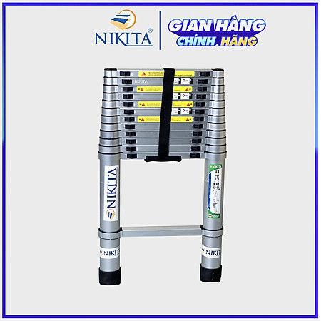 Thang Nhôm Rút Đơn - Đai Bọc Nhôm NIKITA - Nút Khoá Tự Động - Nhôm 6063 chuyên dụng, cứng cáp, chắc chắc, không gỉ