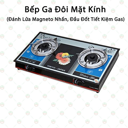 Bếp Gas Đôi Mặt Kính Cao Cấp KhoNCC Hàng Chính Hãng - Bếp Gas Dương 2 Bếp - Sạch Bóng Dễ Vệ Sinh - Đầu Đốt Công Nghệ Mới Tiết Kiệm Gas - KLM-BGDTJ (Ngẫu nhiên họa tiết)