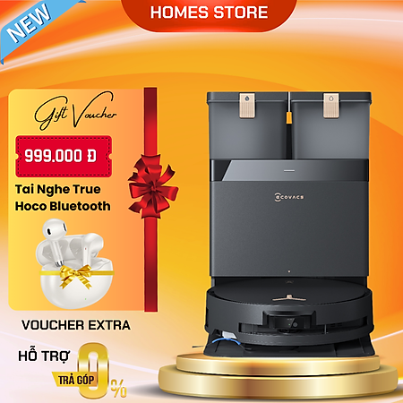 Robot Hút Bụi Lau Nhà Ecovacs X8 Pro 18.000Pa Giặt Nước Nóng, Xòe Giẻ - Hàng Chính Hãng
