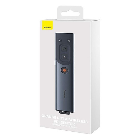 Bút Trình Chiếu Baseus Orange Dot AI Wireless Presenter WKCD020013, Nhận Diện Giọng Nói & Sử Dụng Màn Hình TV- Hàng Chính Hãng