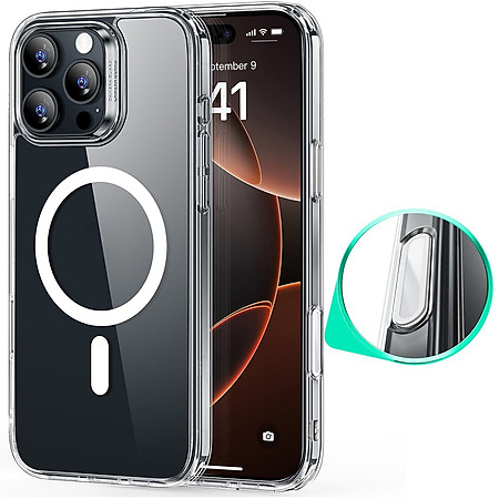 Ốp lưng sạc từ tính ESR HaloLock Classic Hybrid Case (Camera Control) cho Iphone 16 Pro max, 16 Pro có nút điều khiển Camera_ Hàng Chính Hãng