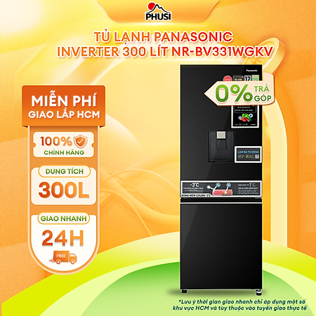 Tủ lạnh Panasonic NR-BV331WGKV inverter 300 lít - Hàng chính hãng (chỉ giao HCM)