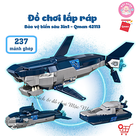Đồ chơi lắp ráp xếp hình Qman 42113 - Bảo vệ biển sâu (237 mảnh ghép) - Dành cho bé từ 6 tuổi