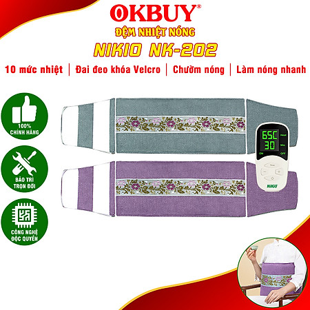 Túi Chườm Nóng Bằng Muối Ngải Cứu Nikio NK-202 - Dòng Cao Cấp Có Khóa Dán, Cải Thiện Giảm Đau Mỏi Lưng Cổ Vai Bụng Kinh
