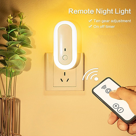Đèn Ngủ Thông Minh - Đèn Ngủ Điều Khiển Từ Xa OVAL NIGHT LIGHT - 10 Cấp Độ Sáng, Chế Độ Hẹn Giờ - Hàng Chính Hãng
