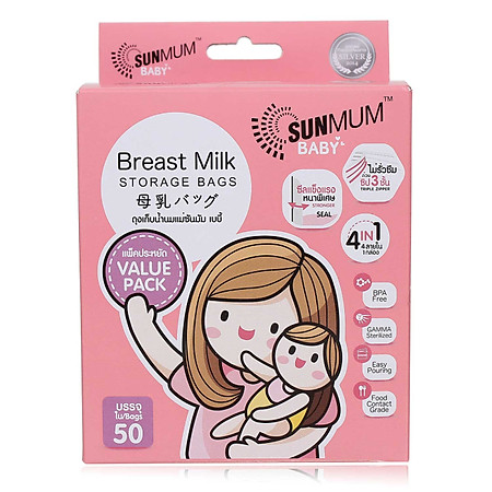 Hộp 50 túi trữ sữa Sunmum Thái Lan 250ml