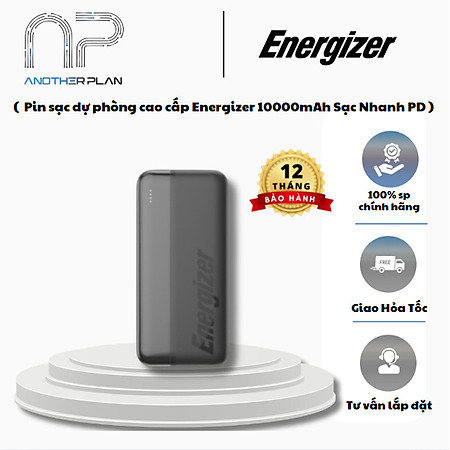 Pin sạc dự phòng cao cấp Energizer UE10050CCBK 10000mAh - Sạc Nhanh PD - BH 12 tháng