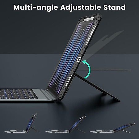 Bao Da Kèm Bàn Phím cho iPad Pro 11 inch / iPad Pro 13 inch 2024 M4 Nillkin Bumper Combo Case Keyboard- Hàng Chính Hãng