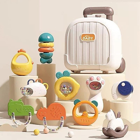 Set 10 Đồ Chơi Xúc Xắc, Gặm Nướu Cho Bé -Dumoon 10 Chi Tiết An Toàn Tiện Dụng