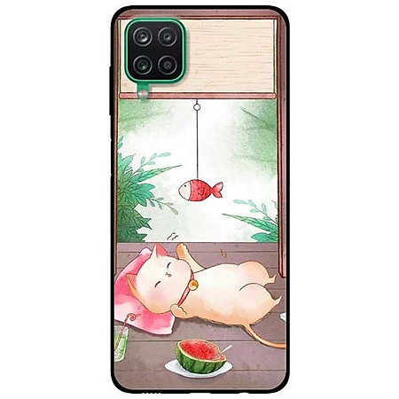 Ốp lưng dành cho Samsung Galaxy A12 mẫu Mèo Và Điện Thoại