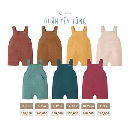 LE COON | Quần Yếm Lửng | COMFY | 3 tháng-3 tuổi