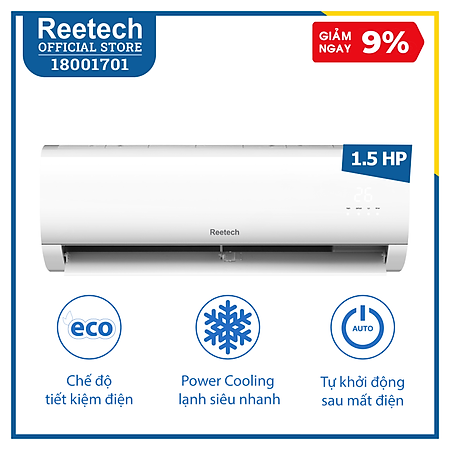 Máy lạnh Reetech 1,5 HP RT12-BK-BT/RC12-BK-BT - Hàng chính hãng (chỉ giao HCM, HN và một số tỉnh)
