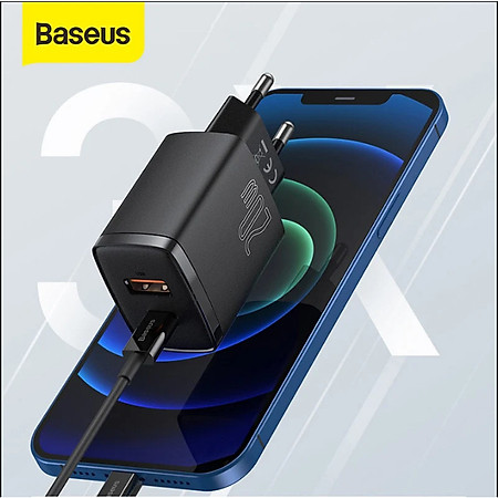 Cóc sạc  Baseus Compact Quick  nhỏ gọn 20W (USB + Type C Dual Port, 20W PD/QC 3.0 Multi Quick Charge Support) cho iPhone 12/iP11/XS Max, Android .. - Hàng chính hãng