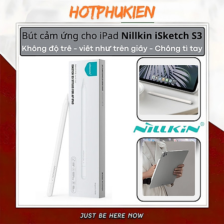 Bút cảm ứng hỗ trợ tì tay, siêu mượt cho iPad đời 2018 trở lên hiệu Nillkin iSketch S3 cho iPad Air Pro 11 12.9 13 Air 4 5 6 2018 10.2 - Hàng nhập khẩu