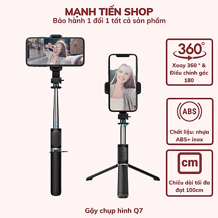 Gậy chụp hình tự sướng Q07 xoay 360 độ kèm nút bluetooth điều khiển từ xa TiMa.lala  - Hàng chính hãng