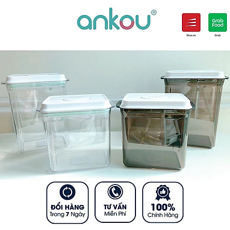 Hộp Đựng Sữa Bột Chống Ẩm Ankou, Hộp Trữ Sữa Cho Bé Hút Chân Không 2.3L
