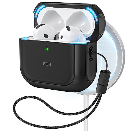 Ốp ESR Orbit Hybrid Case with HaloLock cho AirPods 4 sạc từ tính, kèm dây đeo_ Hàng chính hãng