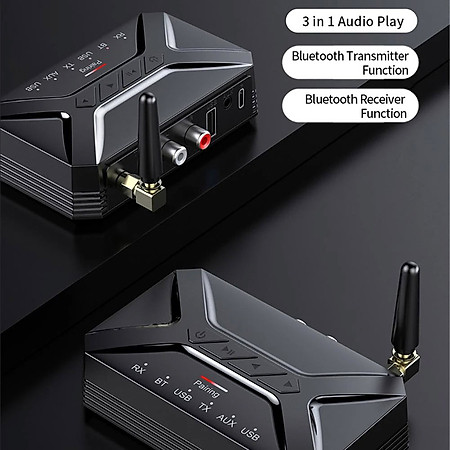 ROGTZ - Bộ Thu Phát Bluetooth 5.0 2 in 1 R22 - Chế độ chuyển đổi linh hoạt, Âm Thanh HD, Độ Trễ Thấp, Khoảng Cách 40m, Hỗ trợ aptX HD, Chip thông minh, Cổng kết nối đa dạng RCA AUX USB - Hàng Chính Hãng