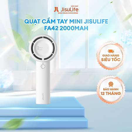 Quạt Cầm Tay Mini JISULIFE FA42 Siêu Mát - Sạc Nhanh - Pin 2000/4500mAh Sử Dụng Đến 6H-12H - Hàng Chính Hãng