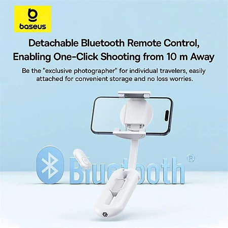 Gậy Selfie Từ Tính Baseus TechShot Series Dual-Support Phone (Nam Châm + Kẹp, Bluetooth Remote control) hàng chính hãng
