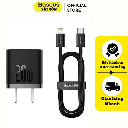 Bộ sạc nhanh Baseus GaN5 20W Fast Charger 1C -Hàng chính hãng