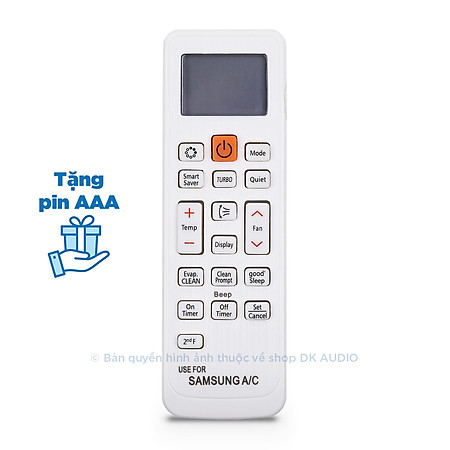 Remote điều khiển cho điều hòa SAMSUNG phím bấm cao su mềm nhạy, vỏ nhựa cao cấp - Hàng nhập khẩu