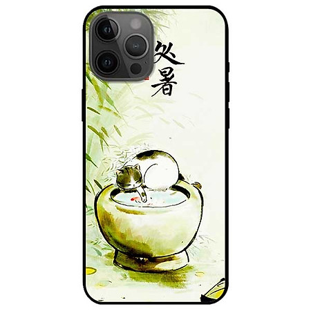 Ốp lưng dành cho Iphone 12 - Iphone 12 Mini - Iphone 12 Pro - Iphone 12 Pro Max mẫu Mèo Chậu Nước