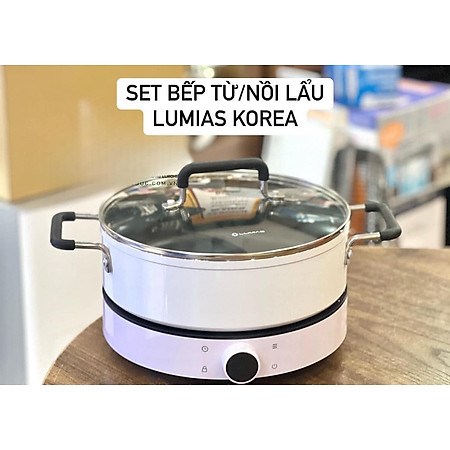 Set bếp từ đơn + nồi lẩu Lumias Korea (gồm 1 bếp+1 nồi) Made in Korea Lumena Hàng chính hãng