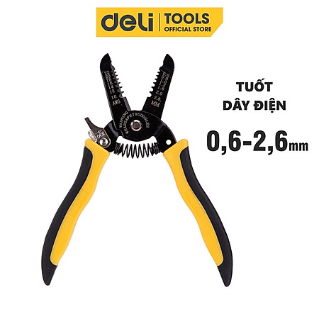 Kìm Tuốt Dây Điện Đa Năng Deli Cao Cấp Chính Hãng 0,6-2,6mm - Tay Cầm Chống Trơn Trượt - Sử Dụng Nhiều Mục Đích EDL2607