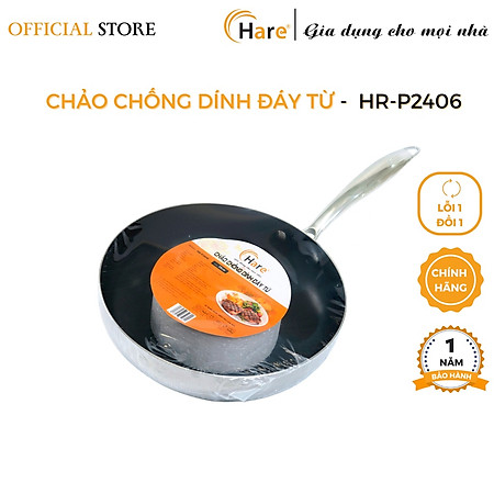Chảo chống dính Inox có từ 3 kích thước 24 26 28cm  - thương hiệu Hare - lỗi 1 đổi 1