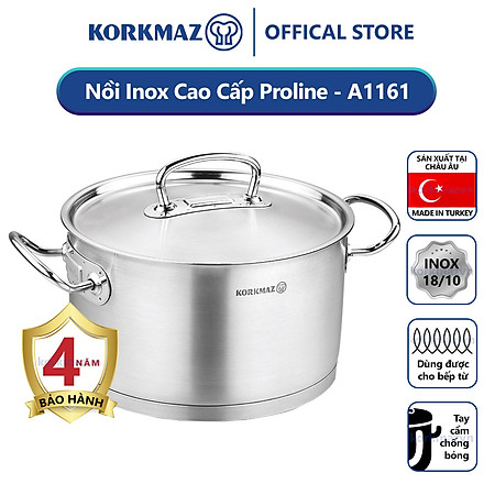 Nồi inox 18/10 Korkmaz Proline 3.8 lít - 20x12 cm
