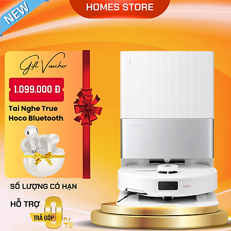 Robot Hút Bụi Lau Nhà Roborock Qrevo EdgeT Lực 18.500 Pa, Giặt Nước Nóng - Hàng Chính Hãng