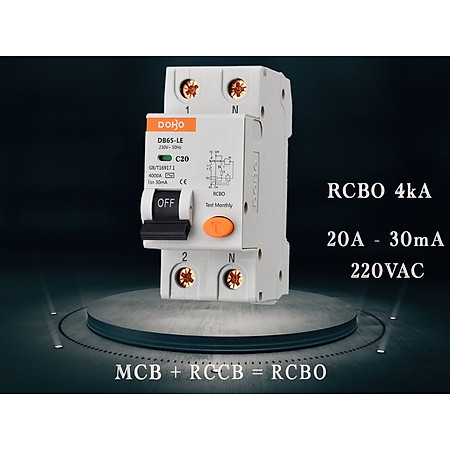 Cầu Dao Chống Giật 2 Pha Dobo Electric Korea (20A - 30mA) - Trắng