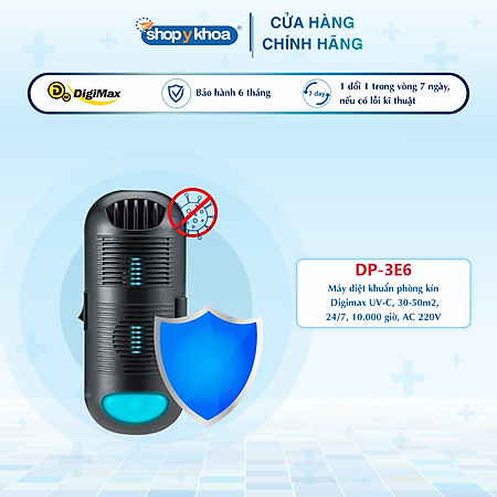 Máy diệt khuẩn phòng kín Digimax UV-C, 30-50m2, 24/7, 10.000hr, AC 220V - Hàng Chính Hãng