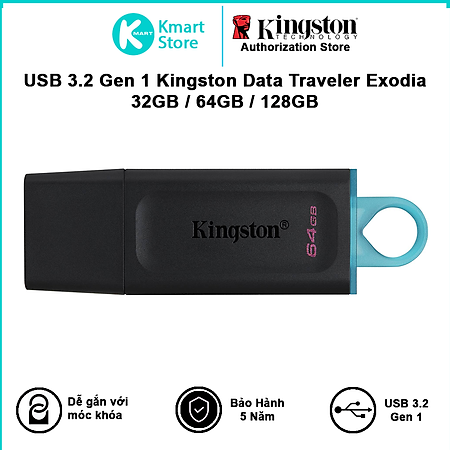 USB 3.2 Gen 1 Kingston DataTraveler Exodia - Hàng Chính Hãng