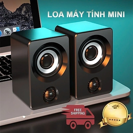 Loa vi tính để bàn SUPER BASS cực đã dòng loa cao cấp cho laptop, pc, điện thoại MÀU ĐEN 106x66mm - Hàng Chính Hãng