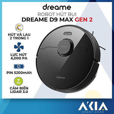 Robot Bút Bụi, Lau Nhà Thông Minh Xiaomi Dreame D9 Pro - Lực Hút 4000 Pa - Bản Quốc Tế- Hàng Chính Hãng